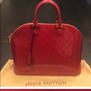 Louis Vuitton Large Monogram Vernis Satchel Pink FREE SHIPPING